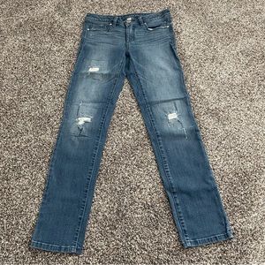 LC Lauren Conrad // blue denim skinny ripped jeans